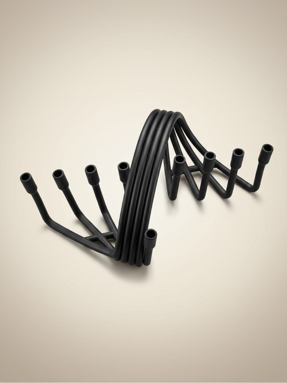 Godinger Swirl Menorah Black Wrought Iron Modern Hanukkah Judaica 9 Candle